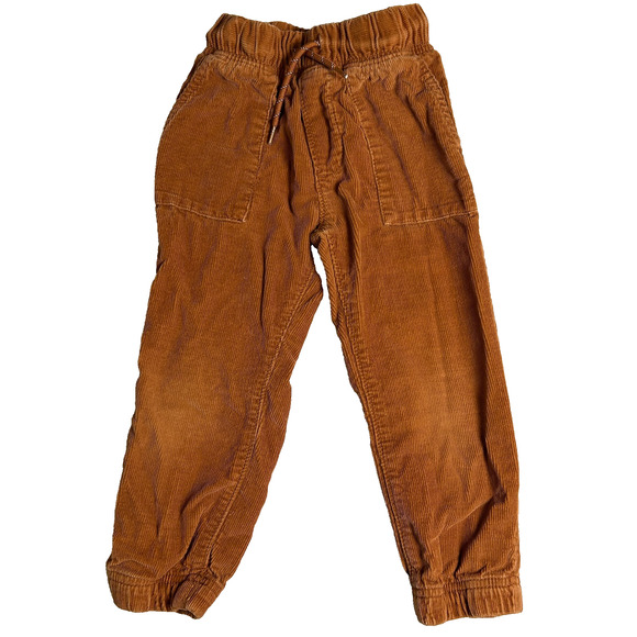 Oshkosh Bgosh Corduroy Pants Boys 3T Brown 100% Cotton Drawstring Fall Staple - Picture 1 of 4